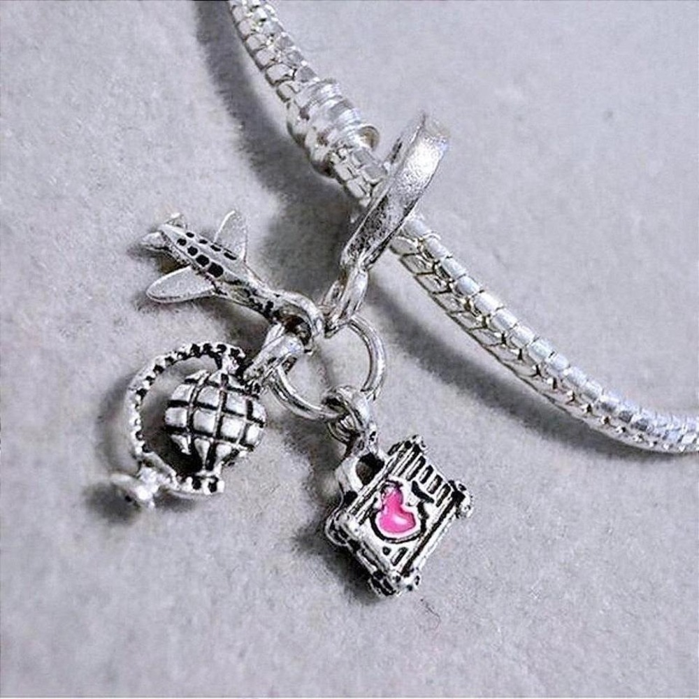 Travel Charm Plane Dangle Charm fits PANDORA - Picture 6 of 6